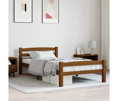 Gultas Rāmis, Medus Brūns, Priedes Masīvkoks, 100X200 Cm Vidaxl