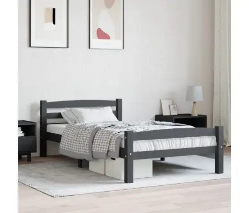 Gultas Rāmis, Tumši Pelēks, Priedes Masīvkoks, 100X200 Cm Vidaxl Gultas Rāmis, Tumši Pelēks, Priedes Masīvkoks, 100X200 Cm Vidaxl