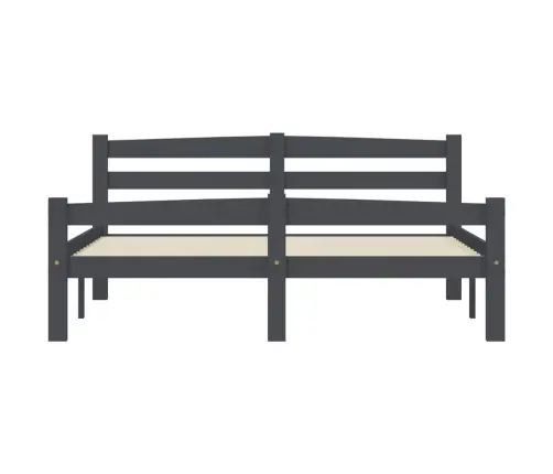 Gultas Rāmis, Tumši Pelēks, Priedes Masīvkoks, 120X200 Cm Vidaxl