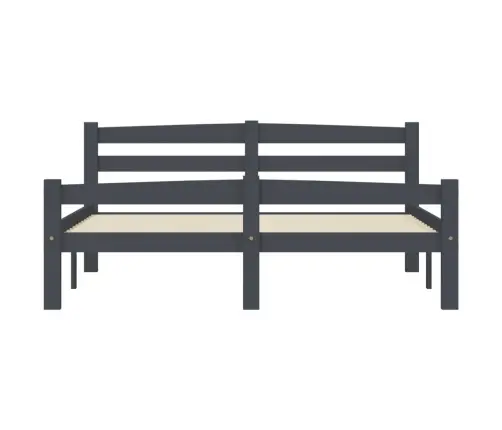 Gultas Rāmis, Tumši Pelēks, Priedes Masīvkoks, 140X200 Cm Vidaxl