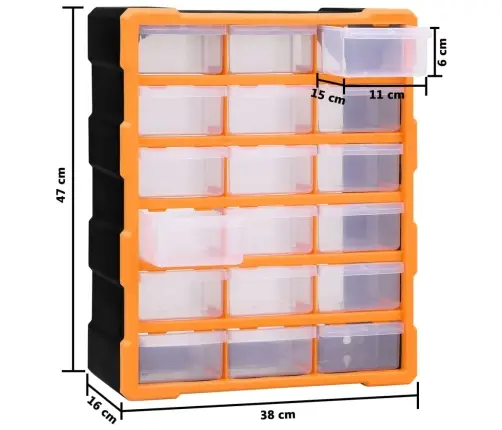 Mitme Sahtliga Organiseerija 18 Keskmise Sahtliga 38X16X47 Cm
