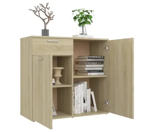 Kumode, Ozolkoka Krāsa, 80X36X75 Cm, Inženierijas Koks Vidaxl