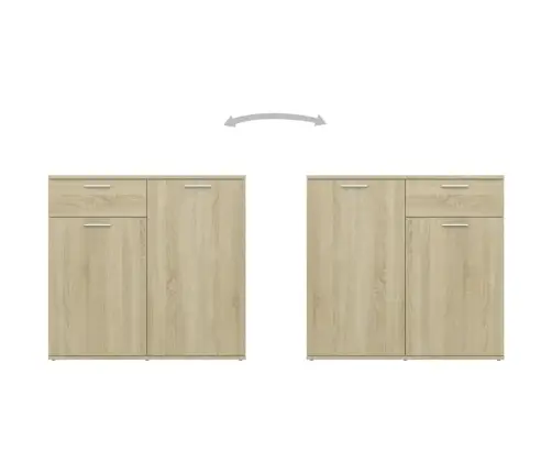 Kumode, Ozolkoka Krāsa, 80X36X75 Cm, Inženierijas Koks Vidaxl