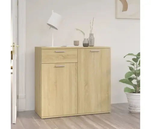 Kumode, Ozolkoka Krāsa, 80X36X75 Cm, Inženierijas Koks Vidaxl