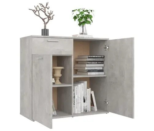 Kumode, Betonpelēka, 80X36X75 Cm, Inženierijas Koks Vidaxl