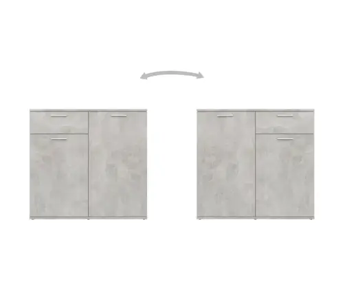 Kumode, Betonpelēka, 80X36X75 Cm, Inženierijas Koks Vidaxl