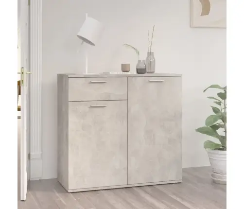 Kumode, Betonpelēka, 80X36X75 Cm, Inženierijas Koks Vidaxl