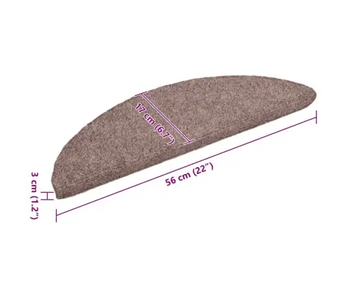 Isekleepuvad Trepimatid 5 Tk 56 X 17 X 3 Cm Helepruun Poolringikujulised