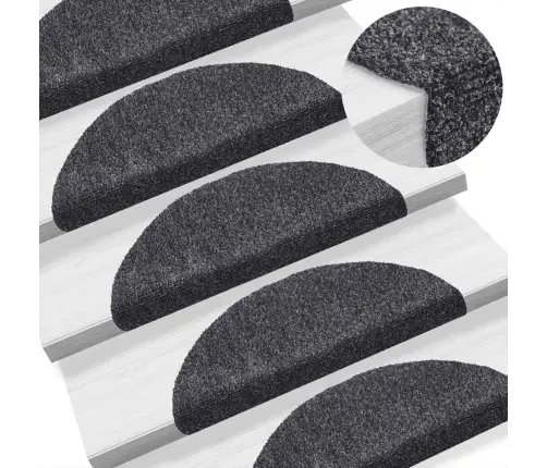 Kāpņu Paklājiņi, Pašlīmējoši, 10 Gab., 56X17X3 Cm, Tumši Pelēki, Pusapaļi Vidaxl Kāpņu Paklājiņi, Pašlīmējoši, 10 Gab., 56X17X3 Cm, Tumši Pelēki, Pusapaļi Vidaxl