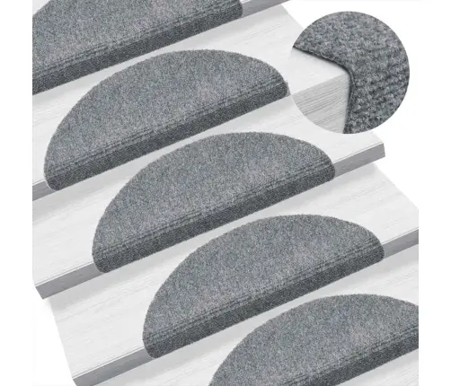 Kāpņu Paklājiņi, Pašlīmējoši, 5 Gab., 56X17X3 Cm, Gaiši Pelēki, Pusapaļi Vidaxl Kāpņu Paklājiņi, Pašlīmējoši, 5 Gab., 56X17X3 Cm, Gaiši Pelēki, Pusapaļi Vidaxl