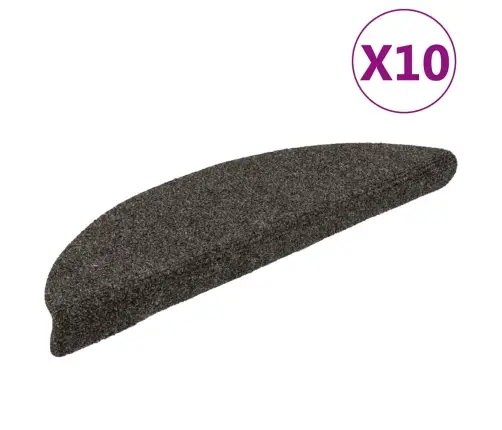 Laiptų Kilimėliai, Lipnūs, 10 Vnt., 56X17X3 cm Antracito Spalvos, Pusapvaliai