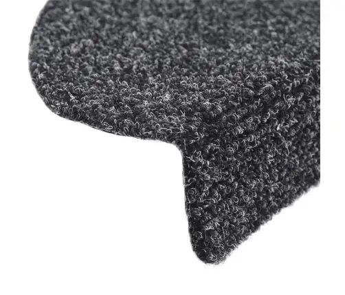 Kāpņu Paklājiņi, Pašlīmējoši, 10 Gab., 65X21X4 Cm, Tumši Pelēki, Pusapaļi, Lieli Vidaxl