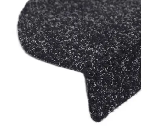 Laiptų Kilimėliai, Lipnūs, 10 Vnt., Juodi, Pusapvaliai, Dideli, 65X21X4 Cm