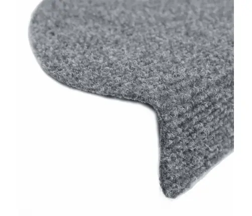 Kāpņu Paklājiņi, Pašlīmējoši, 5 Gab., 65X21X4 Cm, Gaiši Pelēki, Pusapaļi, Lieli Vidaxl