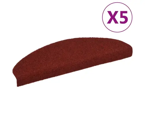 Kāpņu Paklājiņi, Pašlīmējoši, 5 Gab., 65X21X4 Cm, Bordo Sarkani, Pusapaļi, Lieli Vidaxl Kāpņu Paklājiņi, Pašlīmējoši, 5 Gab., 65X21X4 Cm, Bordo Sarkani, Pusapaļi, Lieli Vidaxl
