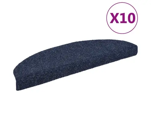 Laiptų Kilimėliai, Lipnūs, 10 Vnt., Mėlyni, Pusapvaliai, Dideli, 65X21X4 Cm