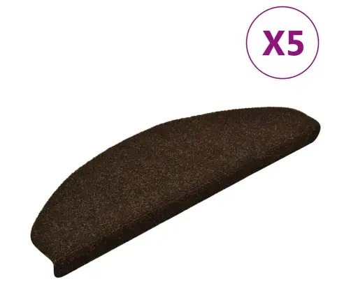 Isekleepuvad Trepimatid 5 Tk 65 X 21 X 4 Cm Pruunid Poolringikujulised Suured