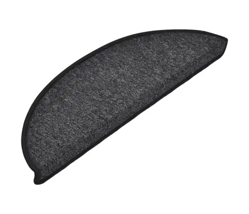 Kāpņu Paklājiņi, 10 Gab., 56X17X3 Cm, Antracīta Krāsas, Pusapaļi Vidaxl