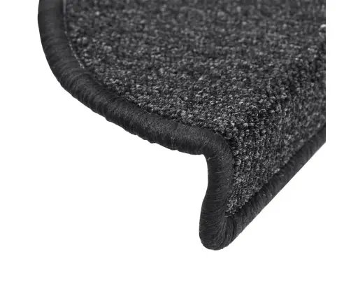 Kāpņu Paklājiņi, 10 Gab., 56X17X3 Cm, Antracīta Krāsas, Pusapaļi Vidaxl