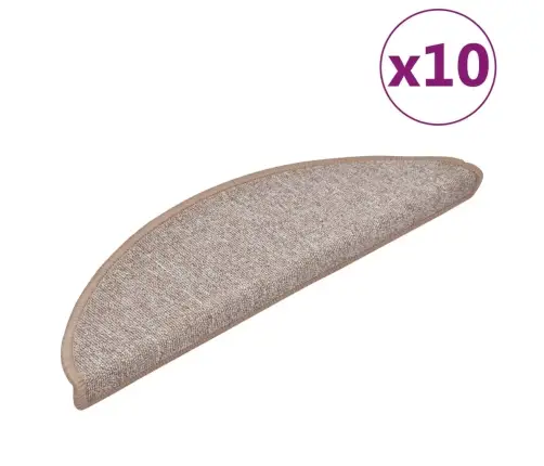 Kāpņu Paklāji, 10 Gab., 56X17X3 Cm, Gaiši Brūni Vidaxl