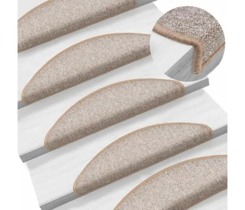 Kāpņu Paklāji, 10 Gab., 56X17X3 Cm, Gaiši Brūni Vidaxl