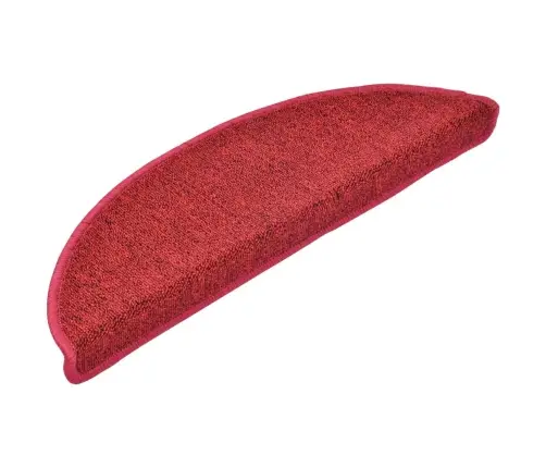 Kāpņu Paklājiņi, 10 Gab., 56X17X3 Cm, Bordo Krāsas, Pusapaļi Vidaxl