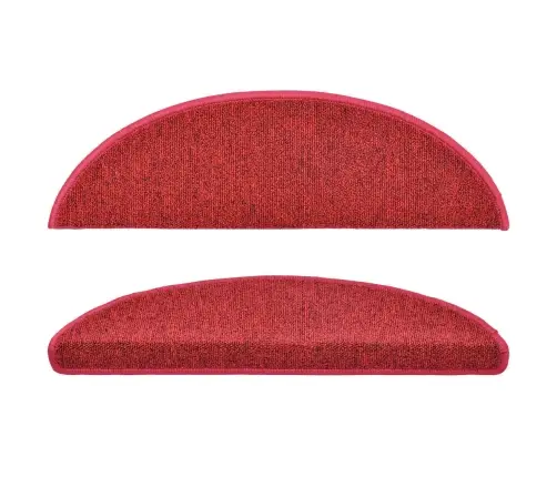 Kāpņu Paklājiņi, 10 Gab., 56X17X3 Cm, Bordo Krāsas, Pusapaļi Vidaxl