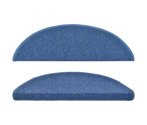 Kāpņu Paklājiņi, 10 Gab., 56X17X3 Cm, Zili, Pusapaļi Vidaxl