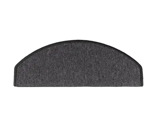 Laiptų Kilimėliai, 10 Vnt., 65X24X4 cm Antracito Spalvos, Pusapvaliai, Dideli