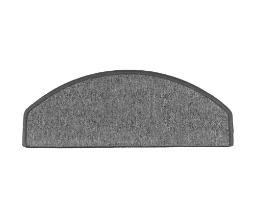 Kāpņu Paklājiņi, 10 Gab., 65X24X4 Cm, Tumši Pelēki, Pusapaļi, Lieli Vidaxl