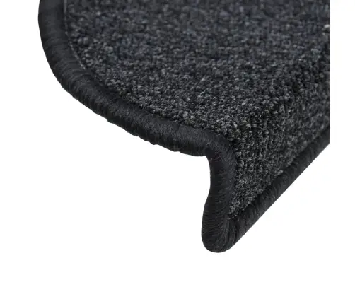 Kāpņu Paklājiņi, 10 Gab., 65X24X4 Cm, Tumši Pelēki, Pusapaļi, Lieli Vidaxl