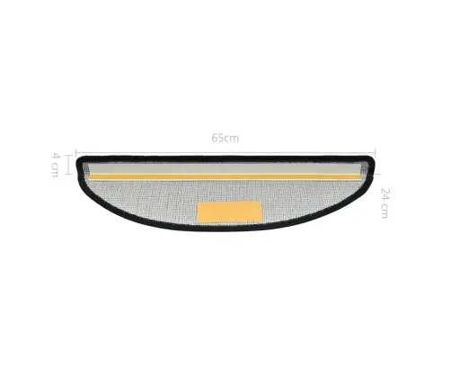 Kāpņu Paklājiņi, 10 Gab., 65X24X4 Cm, Tumši Pelēki, Pusapaļi, Lieli Vidaxl