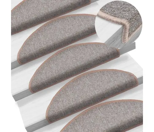 Kāpņu Paklāji, 10 Gab., 65X24X4 Cm, Gaiši Brūni Vidaxl
