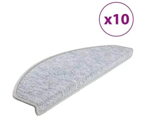 Kāpņu Paklāji, 10 Gab., 65X24X4 Cm, Gaiši Pelēki Vidaxl