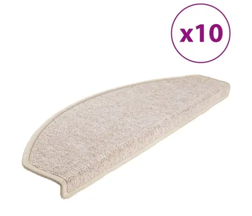Kāpņu Paklājiņi, 10 Gab., 65X24X4 Cm, Pelēkbrūni, Pusapaļi, Lieli Vidaxl