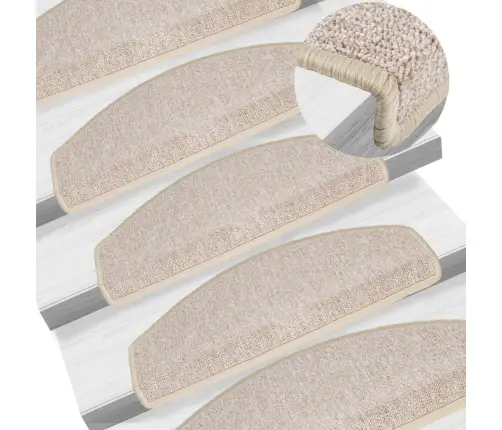 Kāpņu Paklājiņi, 10 Gab., 65X24X4 Cm, Pelēkbrūni, Pusapaļi, Lieli Vidaxl