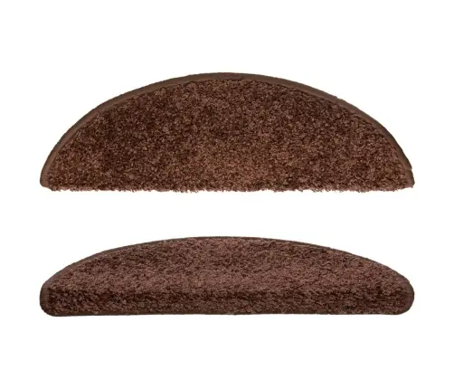 Kāpņu Paklājiņi, 10 Gab., 56X17X3 Cm, Brūni, Pusapaļi Vidaxl