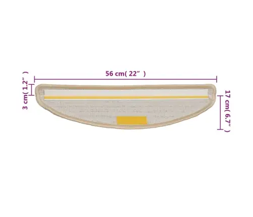 Kāpņu Paklājiņi, 10 Gab., 56X17X3 Cm, Krēmkrāsas, Pusapaļi Vidaxl Kāpņu Paklājiņi, 10 Gab., 56X17X3 Cm, Krēmkrāsas, Pusapaļi Vidaxl