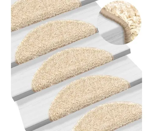 Kāpņu Paklājiņi, 10 Gab., 56X17X3 Cm, Krēmkrāsas, Pusapaļi Vidaxl Kāpņu Paklājiņi, 10 Gab., 56X17X3 Cm, Krēmkrāsas, Pusapaļi Vidaxl