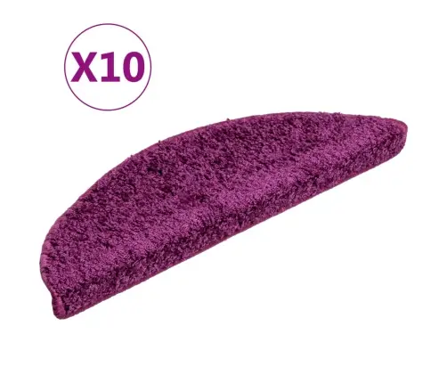 Kāpņu Paklāji, 10 Gab., 56X17X3 Cm, Violeti Vidaxl