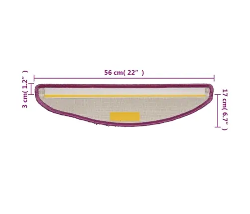 Kāpņu Paklāji, 10 Gab., 56X17X3 Cm, Violeti Vidaxl