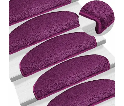 Laiptų Kilimėliai, 10 Vnt., 65X21X4 cm Violetiniai, Pusapvaliai, Dideli Laiptų Kilimėliai, 10 Vnt., 65X21X4 cm Violetiniai, Pusapvaliai, Dideli