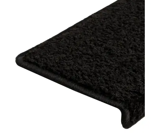 Kāpņu Paklājiņi, 10 Gab., 65X21X4 Cm, Melni, Taisnstūrveida Mala Vidaxl