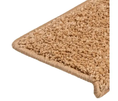 Kāpņu Paklājiņi, 10 Gab., 65X21X4 Cm, Bēši, Taisnstūrveida Mala Vidaxl