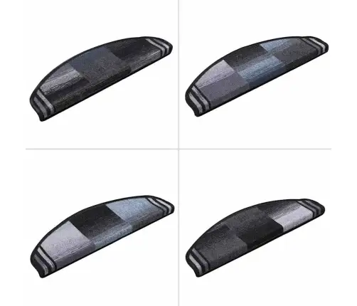 Lipnūs Laiptų Kilimėliai, 5Vnt., Juodi Ir Pilki, 65X21X4Cm