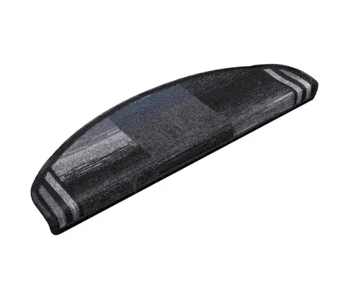 Kāpņu Paklāji, 10 Gab., Pašlīmējoši, 65X21X4 Cm Melni Ar Pelēku Vidaxl