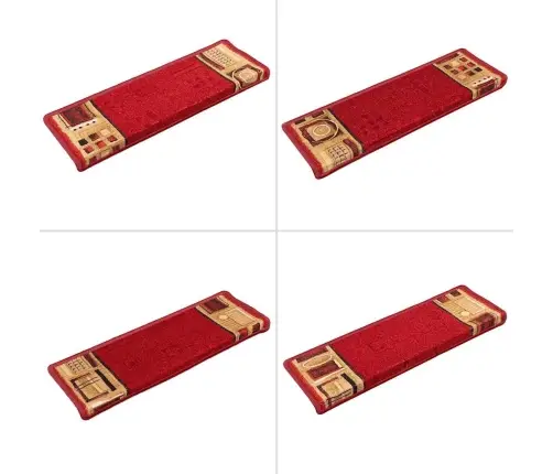 Kāpņu Paklāji, 10 Gab., Pašlīmējoši, 65X21X4 Cm, Sarkani Vidaxl