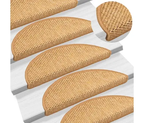 Kāpņu Paklāji, 15 Gab., Pašlīmējoši, 56X17X3 Cm, Sizala Krāsā Vidaxl