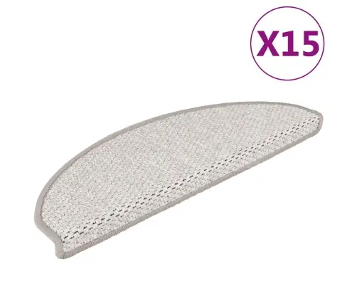 Kāpņu Paklāji, 15 Gab., Pašlīmējoši, 65X21X4 Cm, Platīna Vidaxl