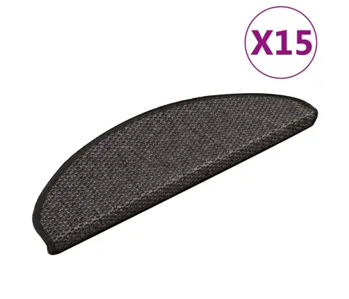 Kāpņu Paklāji, 15 Gab., Pašlīmējoši, 65X21X4 Cm, Antracītpelēki Vidaxl